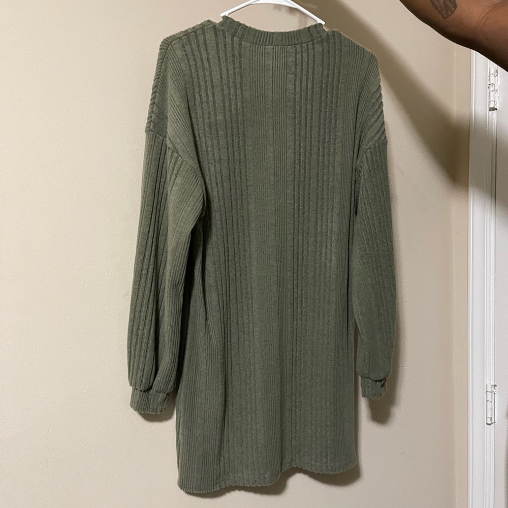 Olive green sweater dress